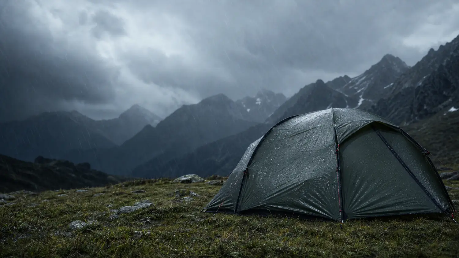 camping and expedition tent in severe weather