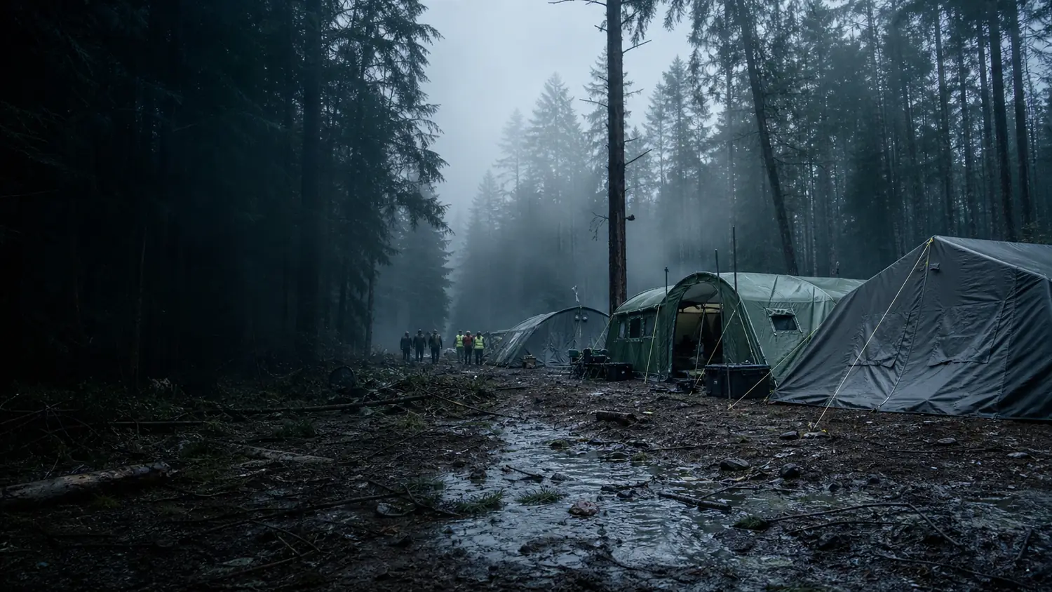 emergency shelter tent fabric in field operation